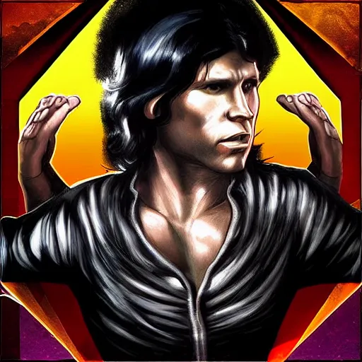 Image similar to jim morrison in a mortal kombat style game