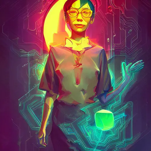 Image similar to skill magic geek inside matrix deepdream radiating a glowing aura stuff loot legends stylized digital illustration video game icon artstation lois van baarle, ilya kuvshinov, rossdraws,