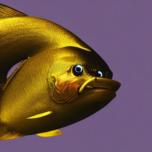 Image similar to golden fish with the monocle and top-hat, realistic, 4k, real world, realistic cinematic,