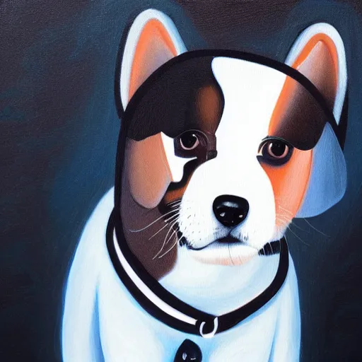 Image similar to weird al is an infinite puppy, painting