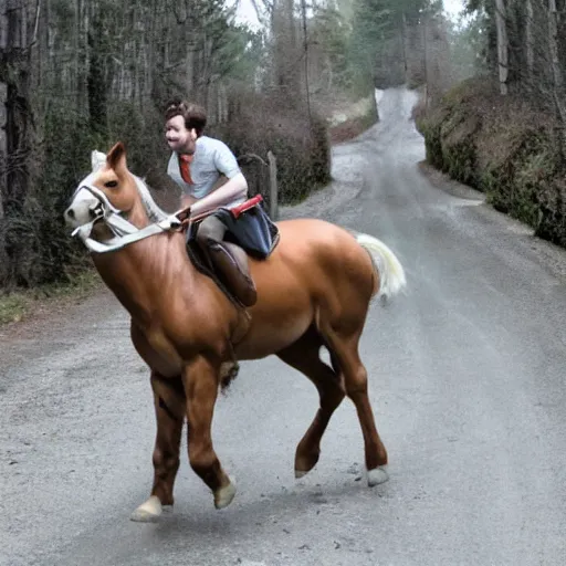 Image similar to a human riding a centaur