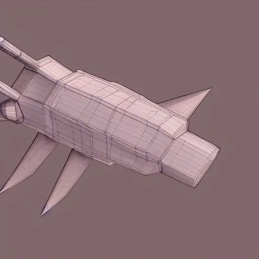 Prompt: concept art for a spaceship, 3D polygonal.