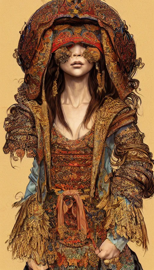 Image similar to hunter shafer, traditional mongolian clothing, fame of thrones, fibonacci, sweat drops, intricate fashion clothing, insane, intricate, highly detailed, surrealistic, digital painting, artstation, concept art, smooth, sharp focus, illustration, unreal engine 5, 8 k, art by artgerm and greg rutkowski and alphonse mucha