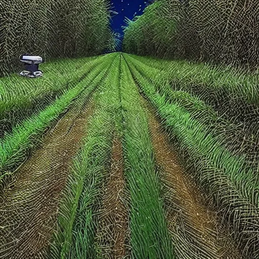 Image similar to trail cam footage of ominous floating corn cobs, nighttime trail cam