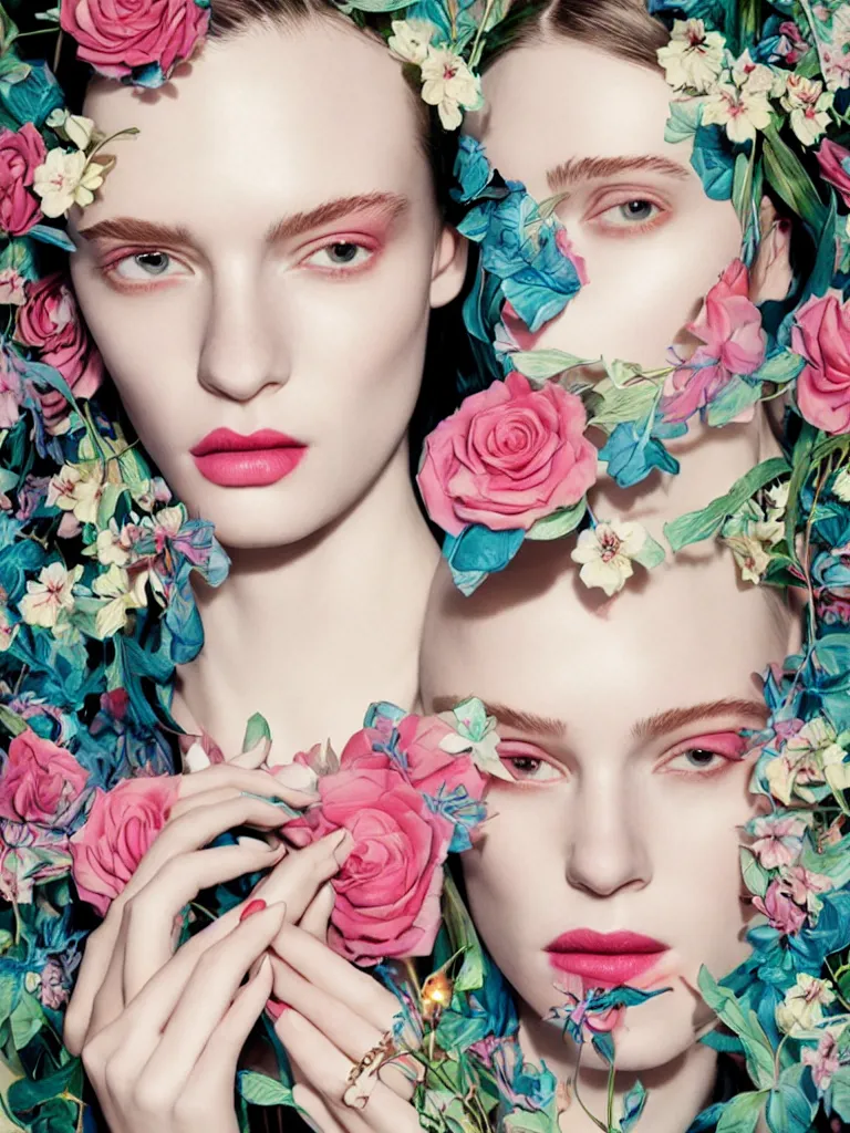 Image similar to portrait fragrance advertising campaign by james jean