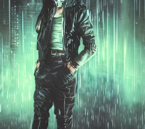 Prompt: an epic fantasy comic book style full body portrait painting of a very beautiful synthwave cyberpunk industrial goth trent reznor as snape in the rain, neon reflections in the rain puddles, character design by mark ryden and pixar and hayao miyazaki, unreal 5, daz, hyperrealistic, octane render, cosplay, rpg portrait, dynamic lighting, intricate detail, cinematic