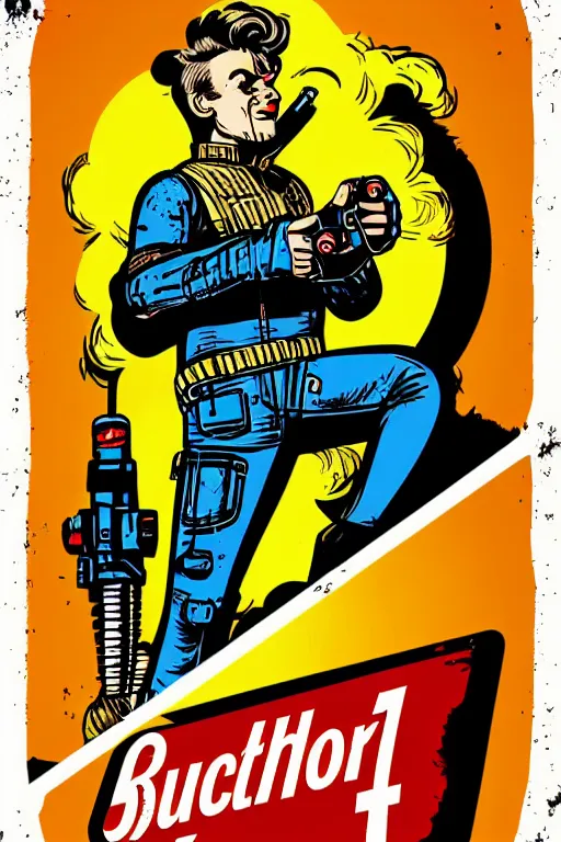 Image similar to fallout 7 6 retro futurist illustration art by butcher billy, sticker, colorful, illustration, highly detailed, simple, smooth and clean vector curves, no jagged lines, vector art, smooth andy warhol style