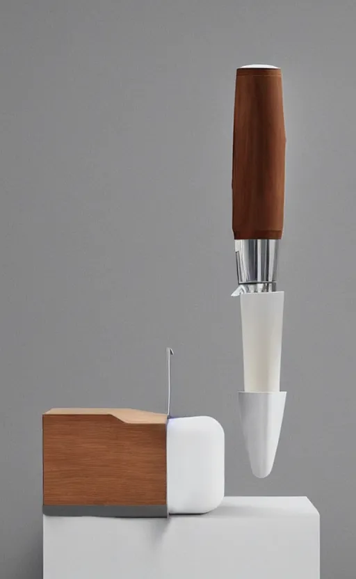 Image similar to a stylish handheld electric coffee grinder ; designed by marc newsom, zaha hadid, blonde, joseph and joseph, dieter rams ; natural materials ; industrial design ; behance ; le manoosh ; pinterest ; if design award ; reddot design award