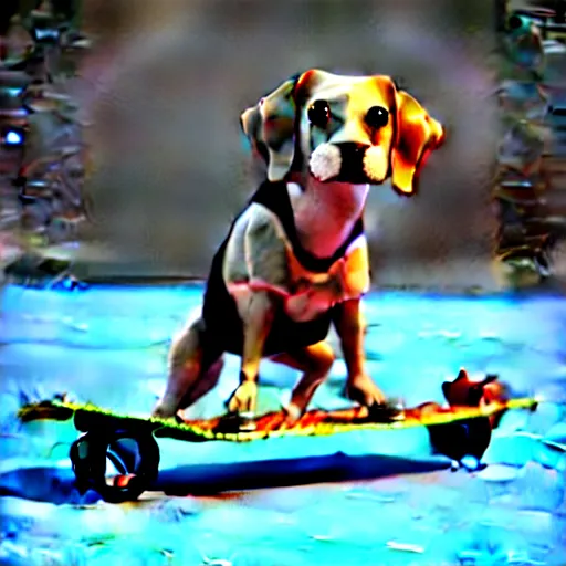 Image similar to Dog on a skateboard , 3d render , octane render , 4k