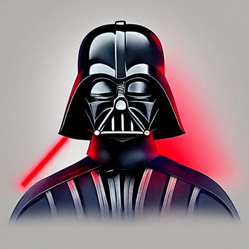 Image similar to darth vader, profile pic, red background, accurate anatomy, highly detailed, digital art, epic,