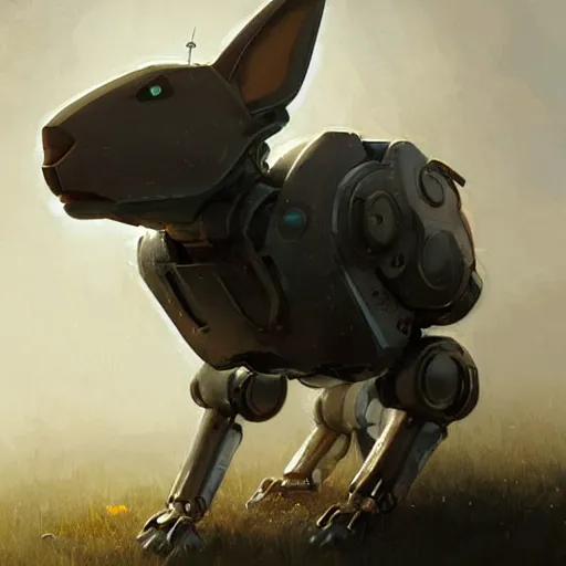 Image similar to a robot rabbit,digital art,realistic,detailed,art by greg rutkowski