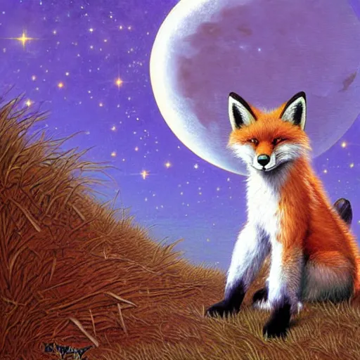 Prompt: a portrait of fox mccloud by peter elson, furry art, lonely, forlorn, with background by david a. hardy
