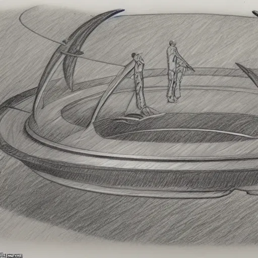 Prompt: vintage, detailed, pencil sketch of sci - fi ufo construction, all parts, with full descriptions, on old parchment