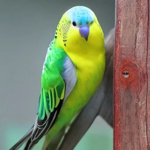 Image similar to the happiest budgie ever