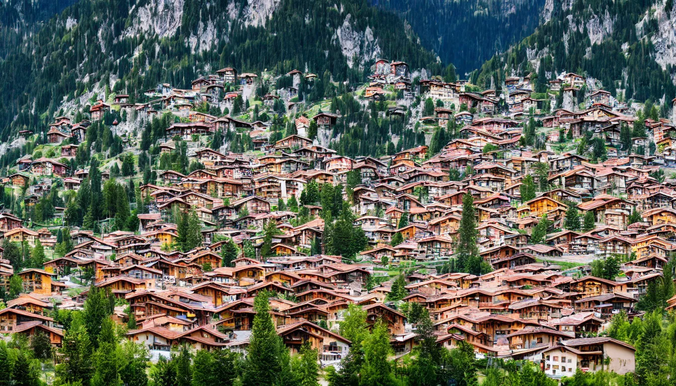 Image similar to american city in the dolomites mountains