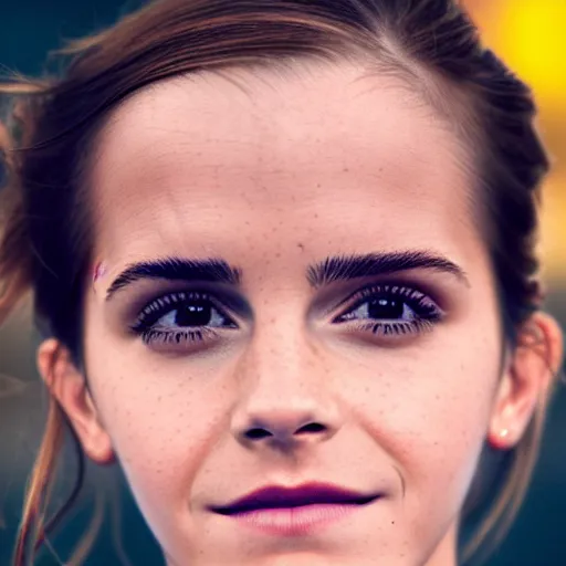 Prompt: emma watson as a mcdonald ’ s cashier, portrait, close up, shallow depth of field, award winning,