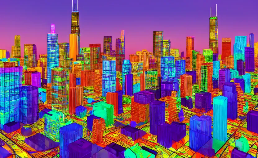 chicago skyline pop art