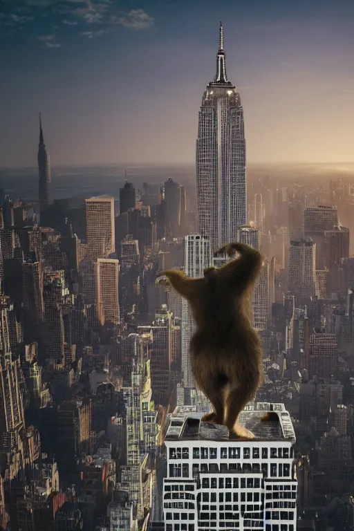 Prompt: King Kong on the Empire State Building, vaporwave, digital art, octane render, trending on artstation, artstationHD, artstationHQ, unreal engine, 4k, 8k,