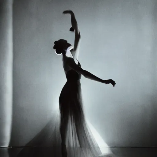 Image similar to portrait of a ballerina, cinematic light and reflections, beautiful dreamy lighting, by annie leibovitz,