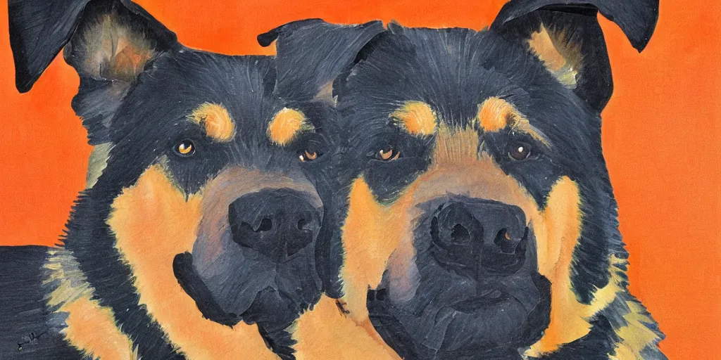 Image similar to cubist portrait of rottweiler german shepherd dog mix