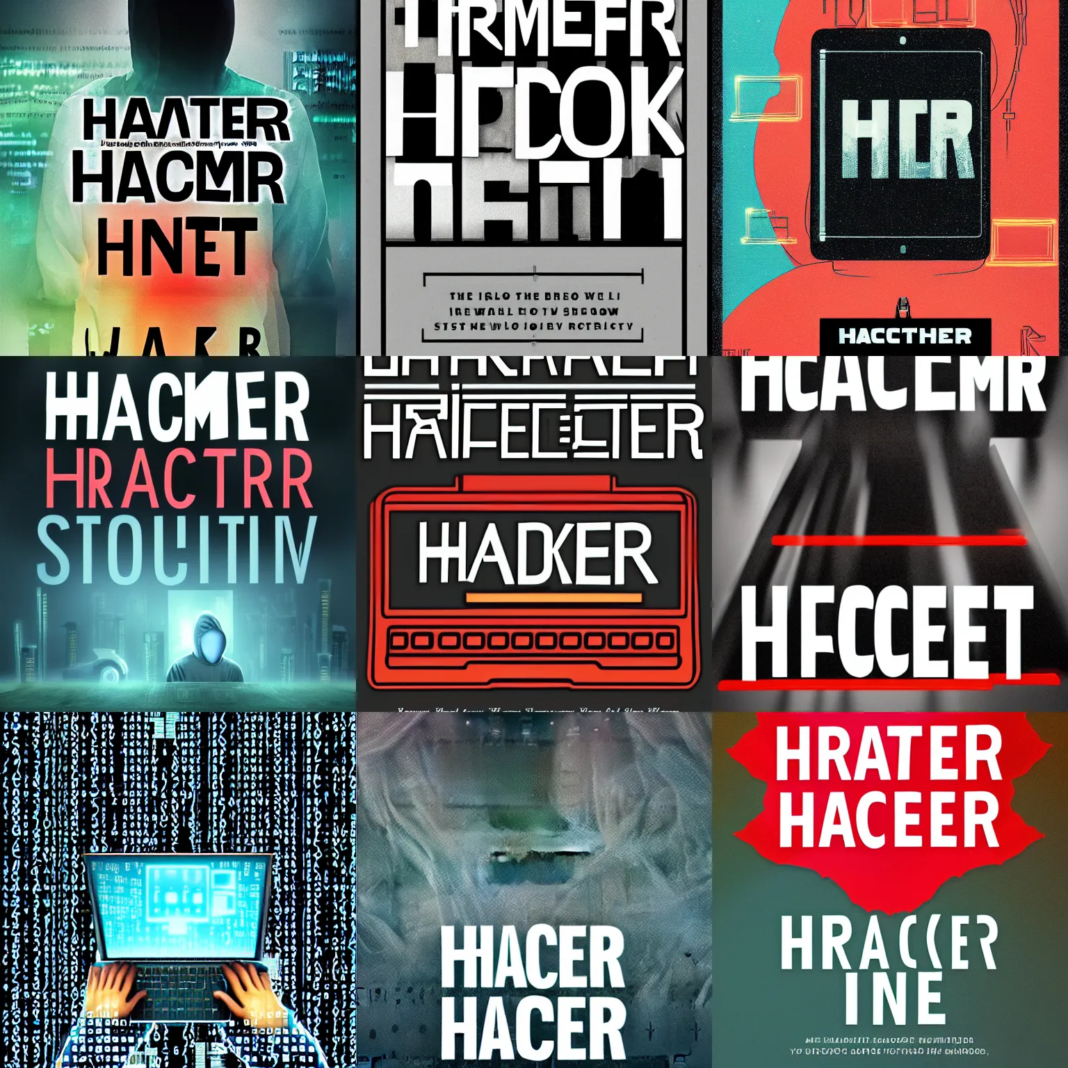 Prompt: prompt hacker, book cover