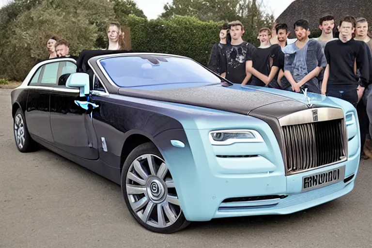 Image similar to stoned teenagers decided to drown Rolls-Royce