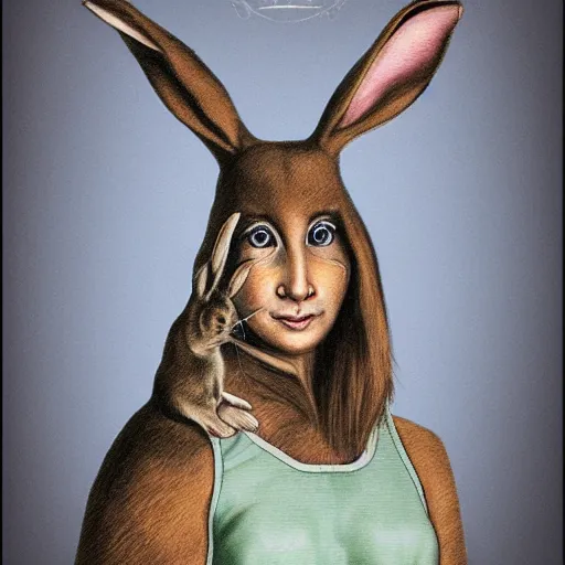 Image similar to a hybrid rabbit woman