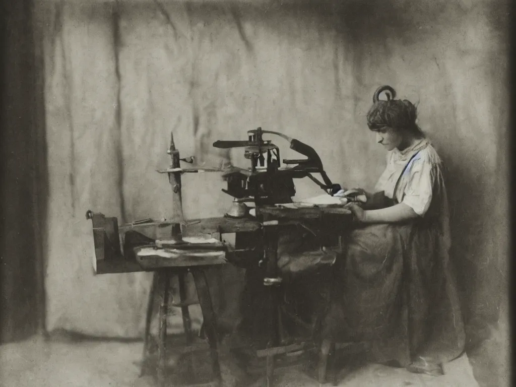 Prompt: Portrait of a young wig maker. Photograph by August Sander