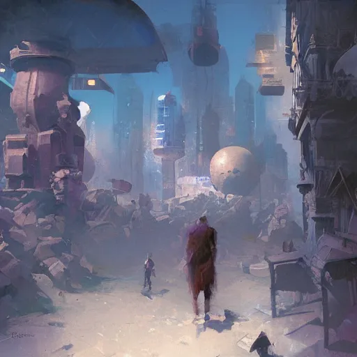 Prompt: a productive utopian society, craig mullins