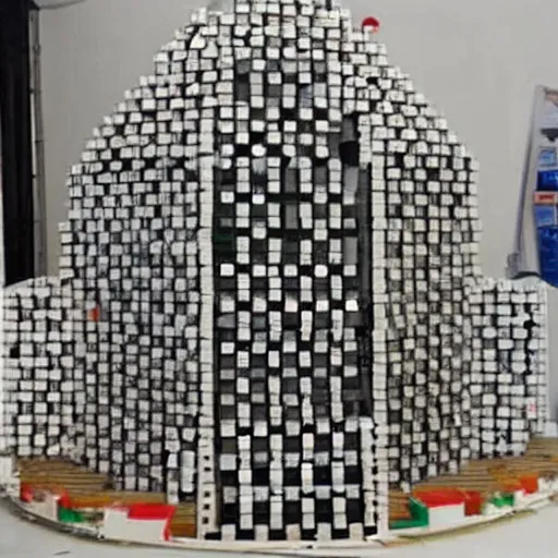 Image similar to a building made from domino