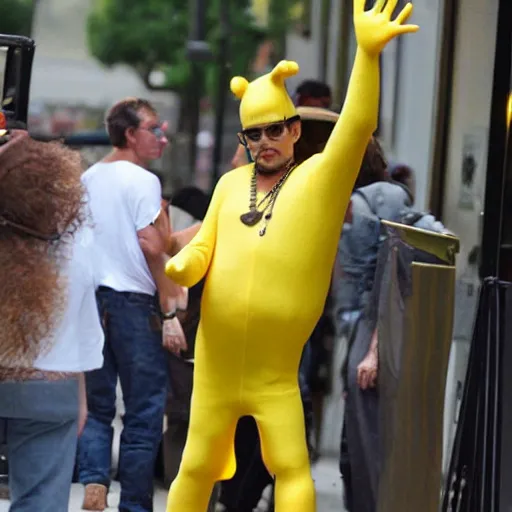 Image similar to johnny depp in banana costume