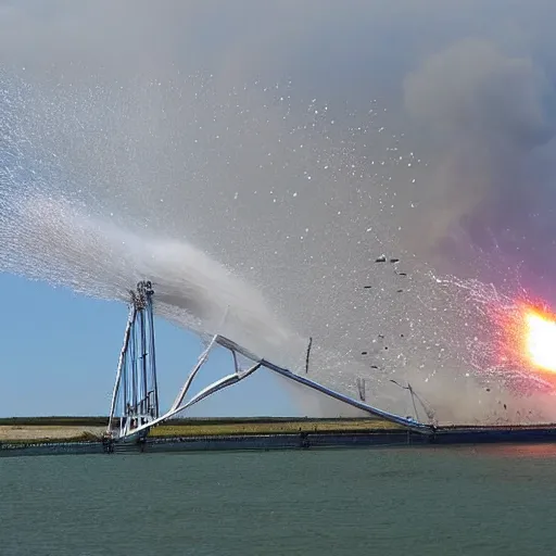 Image similar to Kerch Bridge exploding