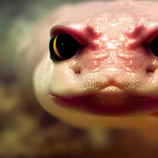 Image similar to a closeup shot of an axolotl, dramatic lighting, cinematic, extremly high detail, photorealistic, cinematic lighting, artstation