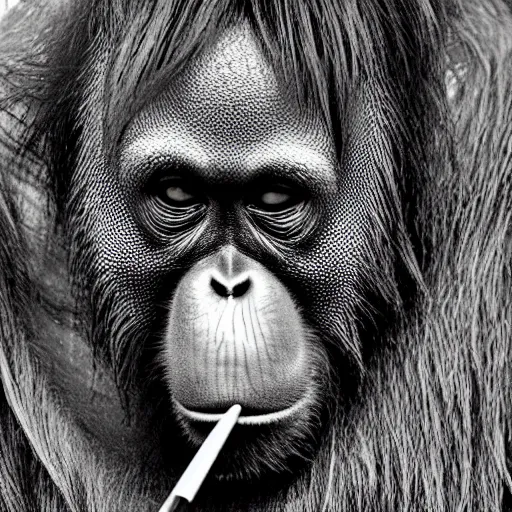 Image similar to orangutan smoking cigarette psychedelic background geometric fractal