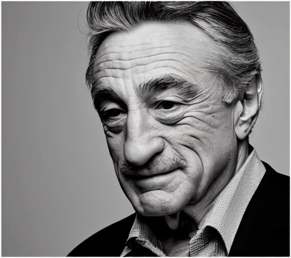 Image similar to a studio photograph of Robert DeNiro; f/1.4; 90mm