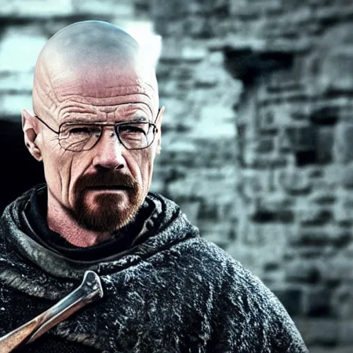 Prompt: walter white as a medieval knight in Game of thrones