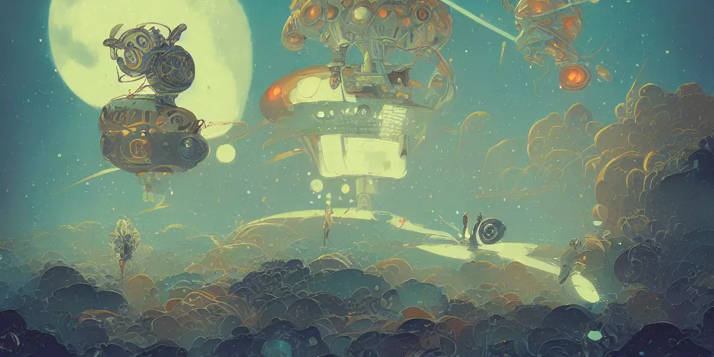 Image similar to unpublished photo of ufo, by victo ngai & peter mohrbacher