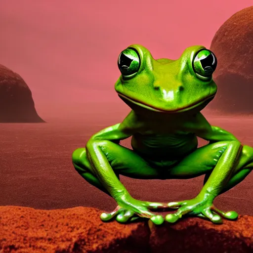 Image similar to a frog solider with muscles standing on two feet and lifting a planet, cinematic lightning, 8 k, octane, digital art, matte painting, vivid colors