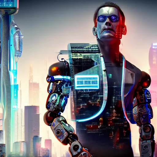 Image similar to cyberpunk 1920s robotic man, award winning photo, realistic 8k