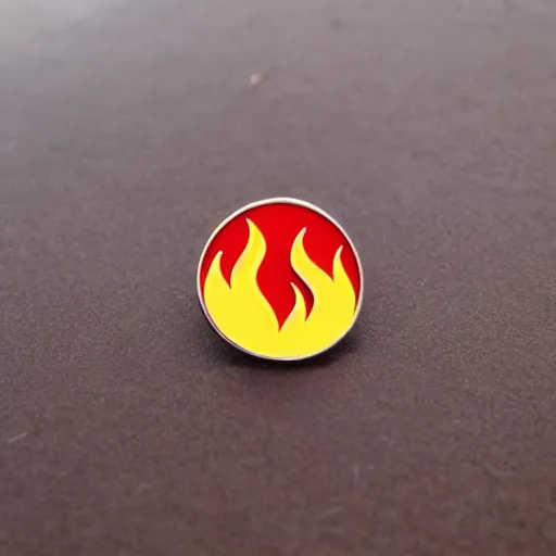 Image similar to retro minimalistic clean fire warning enamel pin