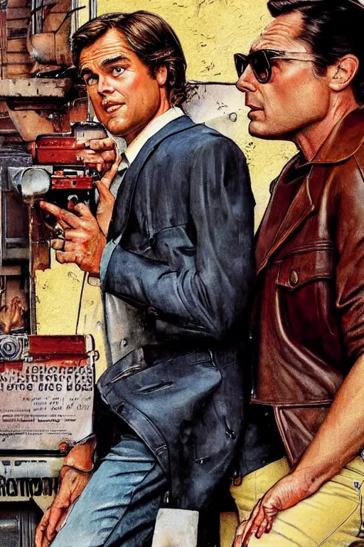 Image similar to Rick Dalton from Once upon a time in Hollywood painted by Norman Rockwell