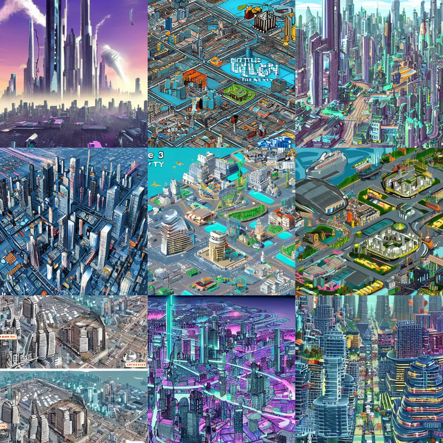 Prompt: citys in the year 3000, future cities