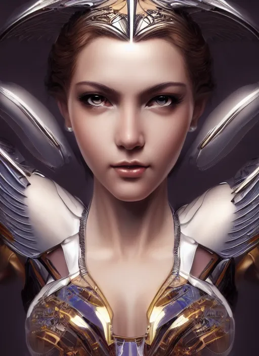 Prompt: photo of a gorgeous young mechanical angel woman in the style of stefan kostic, realistic, sharp focus, 8 k high definition, insanely detailed, intricate, elegant, art by stanley lau and artgerm