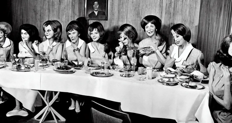 Prompt: 1 9 6 0 s ladies who lunch, the last supper