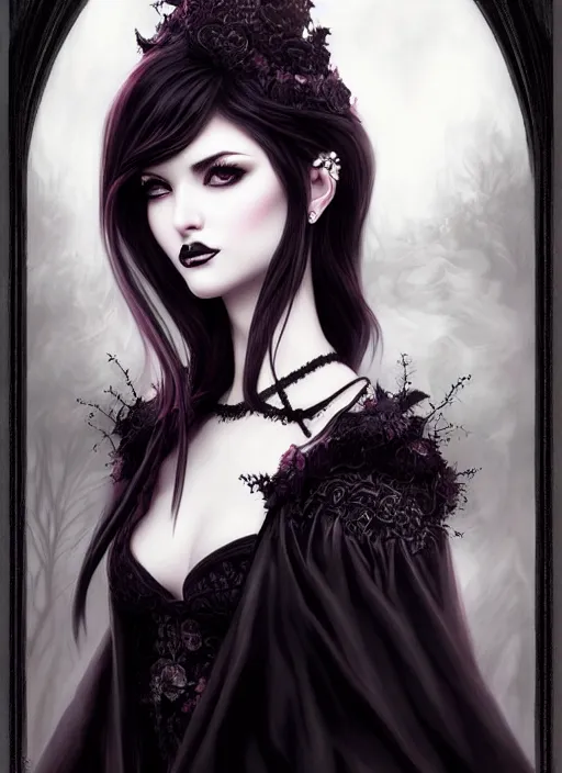 Image similar to ( ( gothic # ) ) princess portrait *. *. by artgerm * *, highly detailded