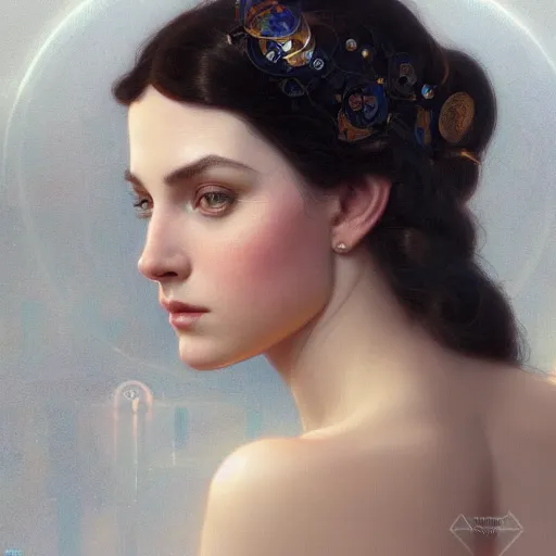 Prompt: portrait of a goddess, mickey mouse, christian bale, intricate, elegant, highly detailed, digital painting, artstation, concept art, smooth, sharp focus, illustration, art by artgerm and greg rutkowski and alphonse mucha and william - adolphe bouguereau