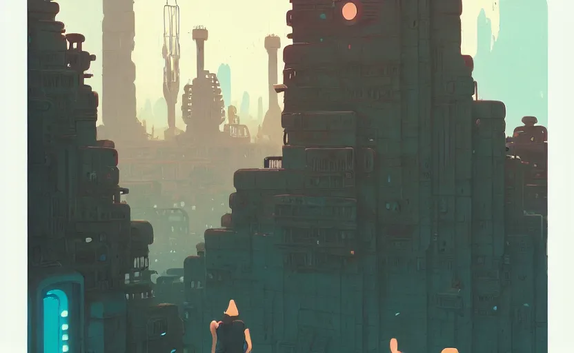 Image similar to lost city by atey ghailan, by james gilleard, by simon stalenhag, by joe fenton, by kaethe butcher, dynamic lighting, gradient light blue, brown, blonde cream and white color scheme, grunge aesthetic