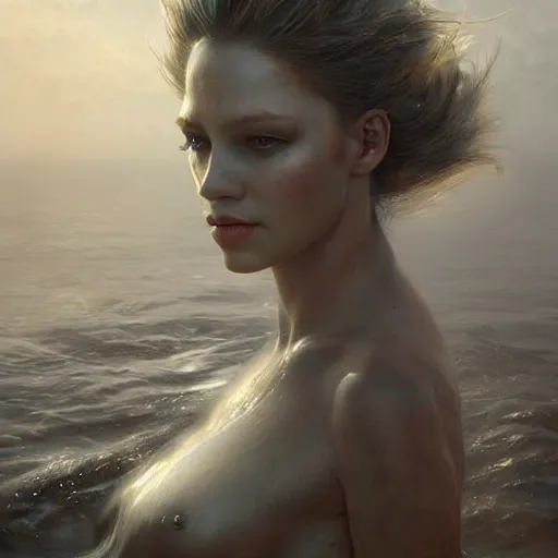 Image similar to photo realistic image of a mermaid, stunning 3 d render inspired art by istvan sandorfi and greg rutkowski, perfect facial symmetry, realistic, highly detailed attributes and atmosphere, dim volumetric cinematic lighting,