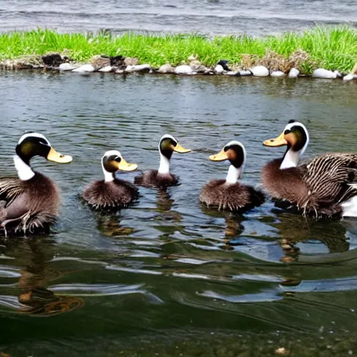 Image similar to Ducks perform a rock concert on a stage