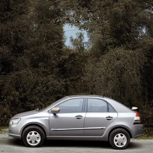 Prompt: 2011 lada kalina, city views, professional photography